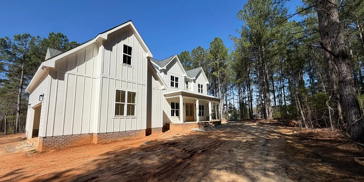 Completed custom home in Apex, North Carolina.