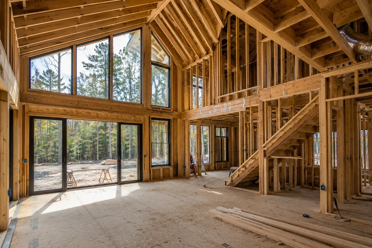 Custom Home Being Framed